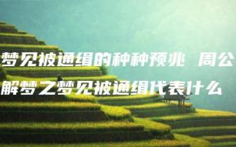 梦见被通缉的种种预兆 周公解梦之梦见被通缉代表什么