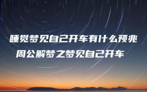 睡觉梦见自己开车有什么预兆 周公解梦之梦见自己开车