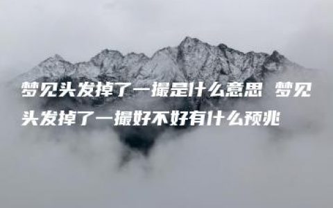 梦见头发掉了一撮是什么意思 梦见头发掉了一撮好不好有什么预兆