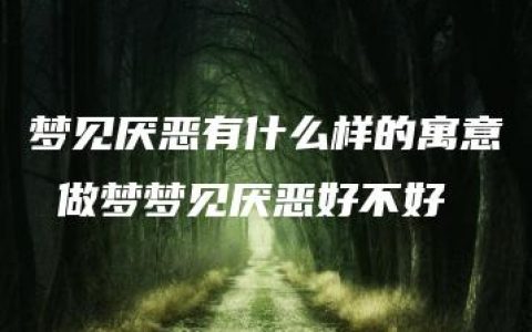 梦见厌恶有什么样的寓意 做梦梦见厌恶好不好