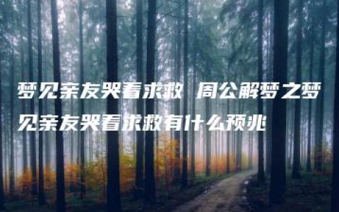 梦见亲友哭着求救 周公解梦之梦见亲友哭着求救有什么预兆