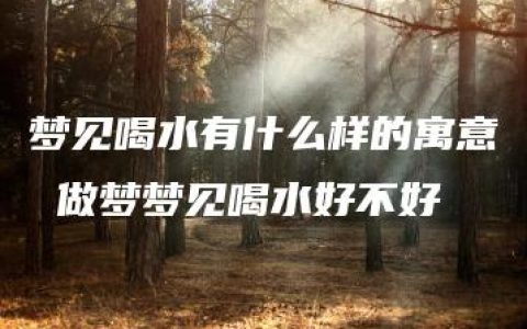 梦见喝水有什么样的寓意 做梦梦见喝水好不好