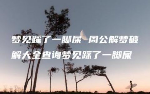 梦见踩了一脚屎 周公解梦破解大全查询梦见踩了一脚屎