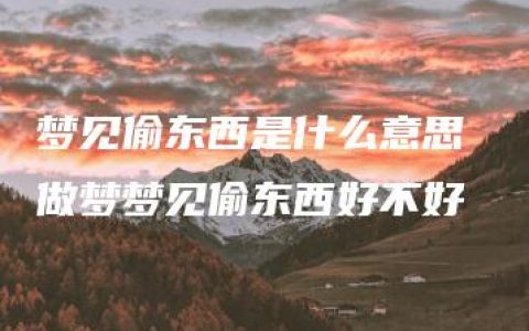 梦见偷东西是什么意思 做梦梦见偷东西好不好