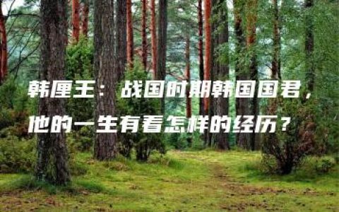 韩厘王：战国时期韩国国君，他的一生有着怎样的经历？