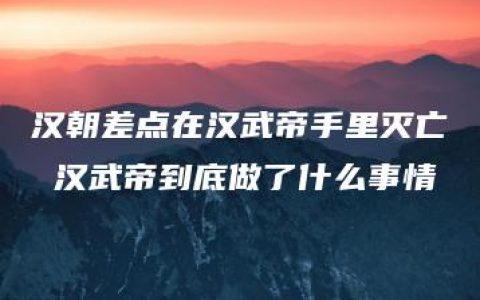 汉朝差点在汉武帝手里灭亡 汉武帝到底做了什么事情