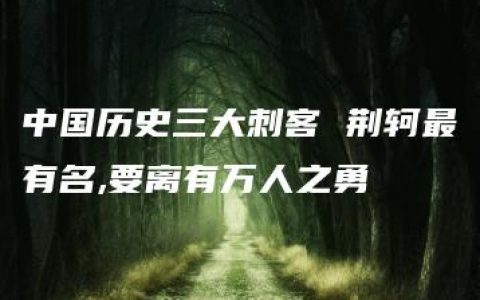 中国历史三大刺客 荆轲最有名,要离有万人之勇