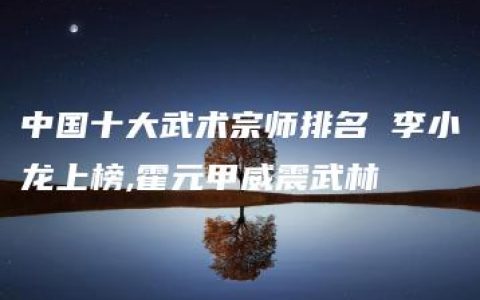 中国十大武术宗师排名 李小龙上榜,霍元甲威震武林