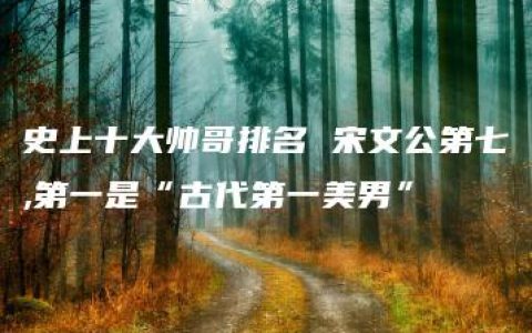 史上十大帅哥排名 宋文公第七,第一是“古代第一美男”