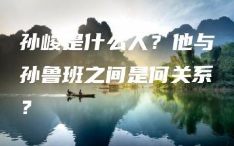 孙峻是什么人？他与孙鲁班之间是何关系？