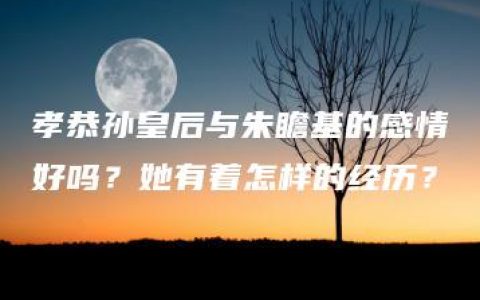 孝恭孙皇后与朱瞻基的感情好吗？她有着怎样的经历？