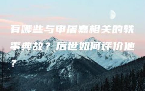 有哪些与申屠嘉相关的轶事典故？后世如何评价他？