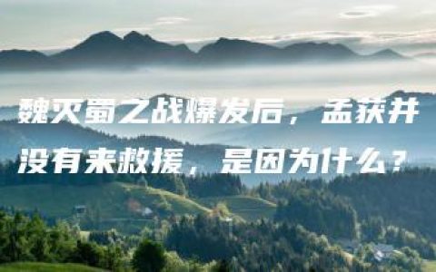 魏灭蜀之战爆发后，孟获并没有来救援，是因为什么？