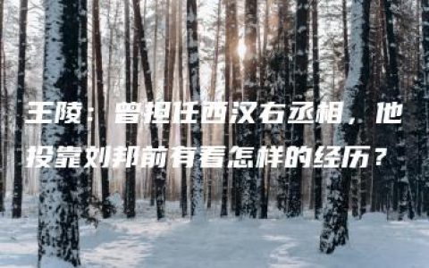 王陵：曾担任西汉右丞相，他投靠刘邦前有着怎样的经历？