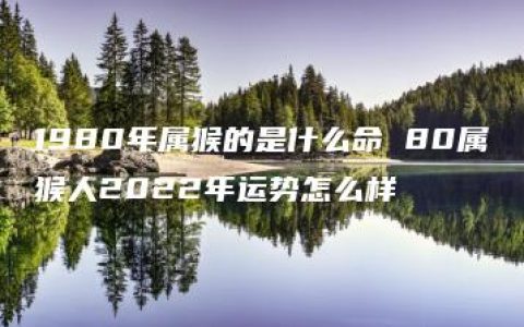 1980年属猴的是什么命 80属猴人2022年运势怎么样