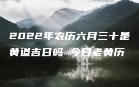 2022年农历六月三十是黄道吉日吗 今日老黄历