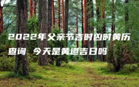 2022年父亲节吉时凶时黄历查询 今天是黄道吉日吗