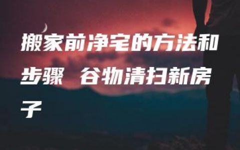 搬家前净宅的方法和步骤 谷物清扫新房子