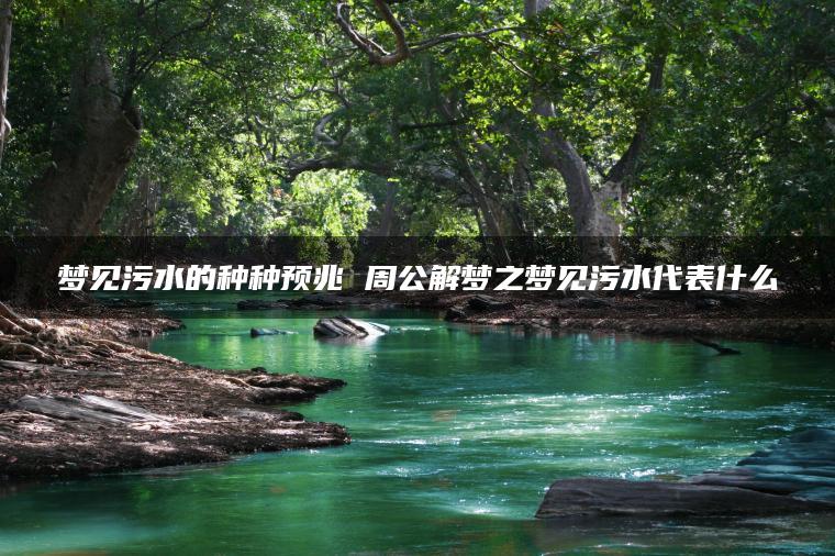 梦见污水的种种预兆 周公解梦之梦见污水代表什么