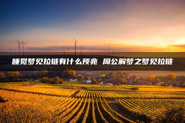 睡觉梦见拉链有什么预兆 周公解梦之梦见拉链
