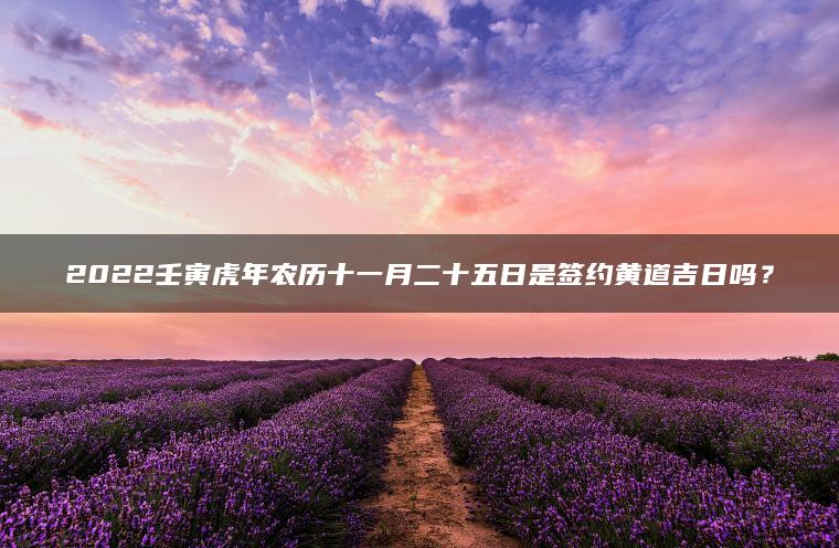 2022壬寅虎年农历十一月二十五日是签约黄道吉日吗？