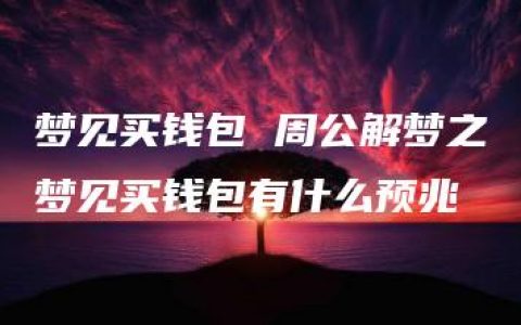 梦见买钱包 周公解梦之梦见买钱包有什么预兆