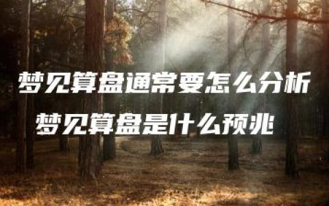 梦见算盘通常要怎么分析 梦见算盘是什么预兆