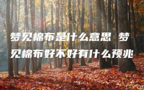 梦见棉布是什么意思 梦见棉布好不好有什么预兆