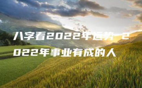 八字看2022年运势 2022年事业有成的人