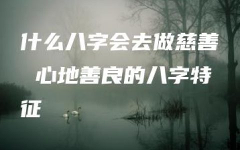 什么八字会去做慈善 心地善良的八字特征