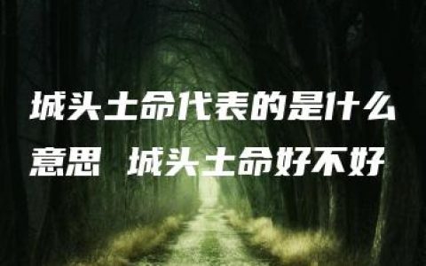 城头土命代表的是什么意思 城头土命好不好