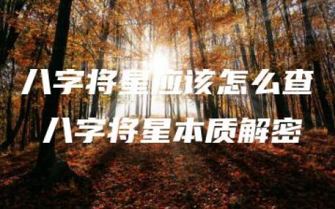 八字将星应该怎么查 八字将星本质解密