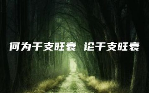 何为干支旺衰 论干支旺衰