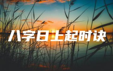 八字日上起时诀