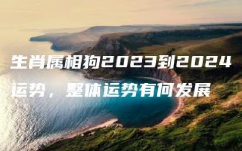 生肖属相狗2023到2024运势，整体运势有何发展