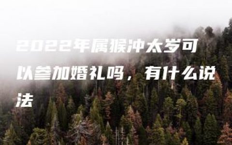 2022年属猴冲太岁可以参加婚礼吗，有什么说法