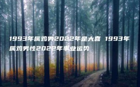 1993年属鸡男2022年是大喜 1993年属鸡男性2022年事业运势