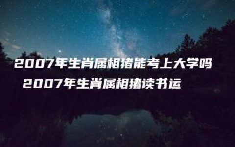 2007年生肖属相猪能考上大学吗  2007年生肖属相猪读书运