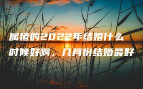 属猪的2022年结婚什么时候好啊，几月份结婚最好