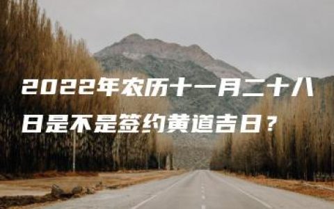 2022年农历十一月二十八日是不是签约黄道吉日？