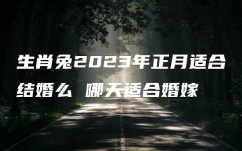 生肖兔2023年正月适合结婚么 哪天适合婚嫁