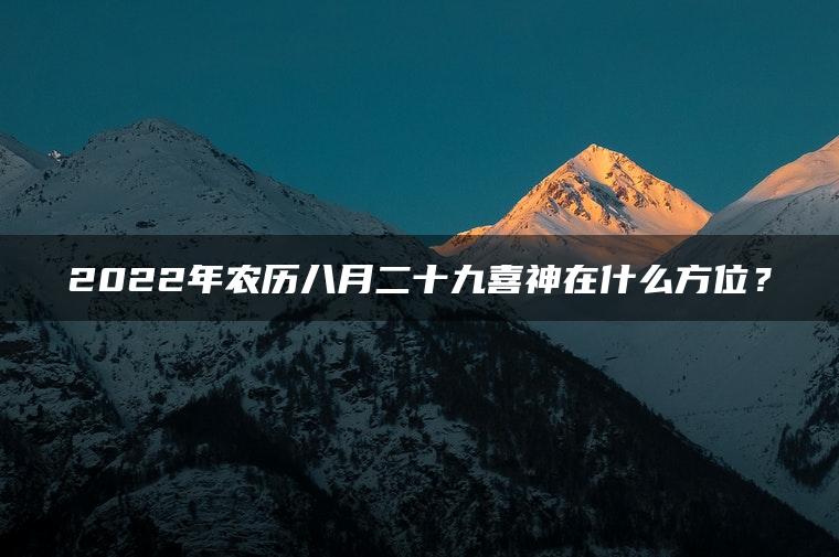 2022年农历八月二十九喜神在什么方位？