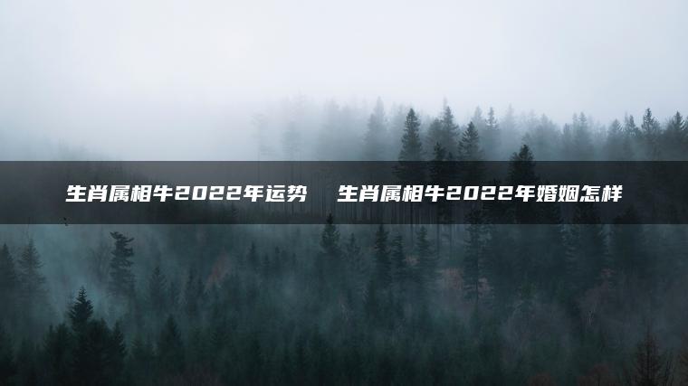 生肖属相牛2022年运势  生肖属相牛2022年婚姻怎样