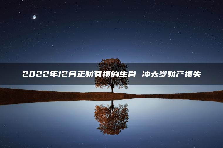 2022年12月正财有损的生肖 冲太岁财产损失