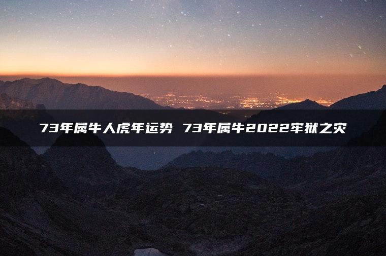 73年属牛人虎年运势 73年属牛2022牢狱之灾