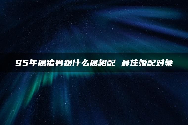95年属猪男跟什么属相配 最佳婚配对象