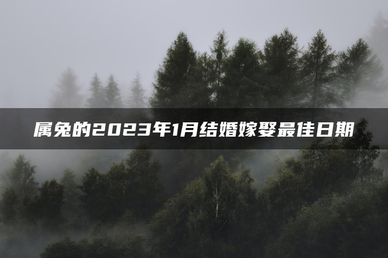 属兔的2023年1月结婚嫁娶最佳日期