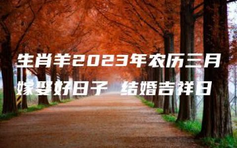 生肖羊2023年农历三月嫁娶好日子 结婚吉祥日