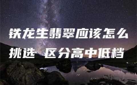 铁龙生翡翠应该怎么挑选 区分高中低档