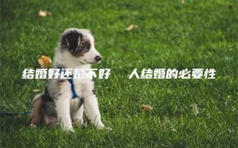 结婚好还是不好  人结婚的必要性